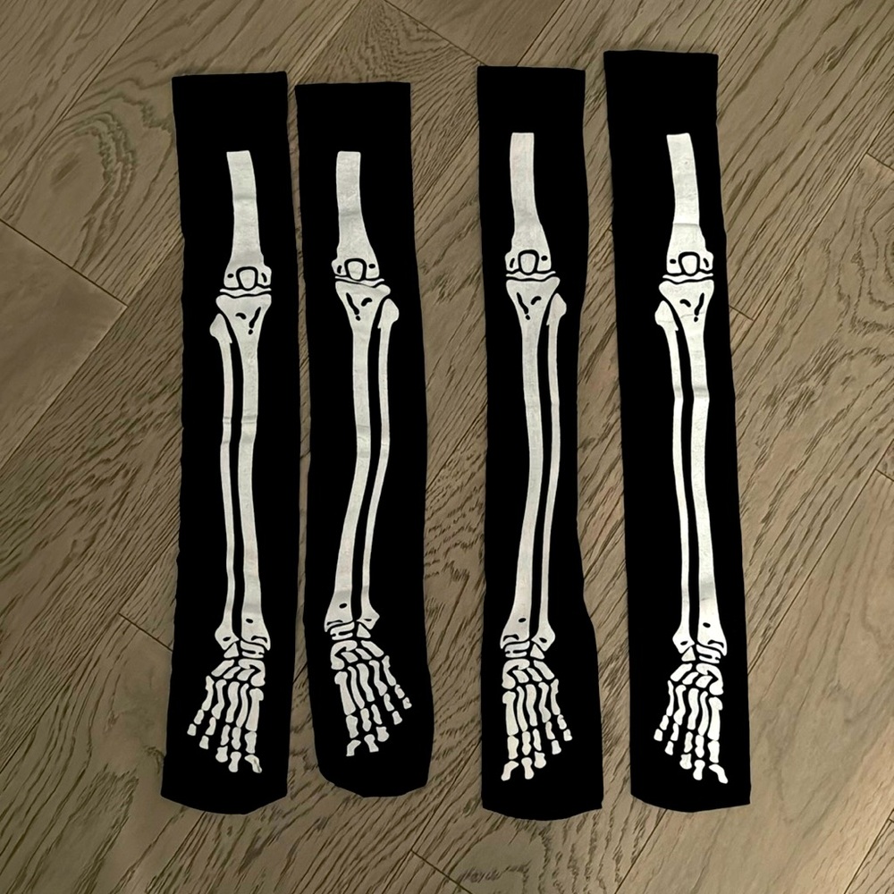 Skeleton high knee  2 pairs socks